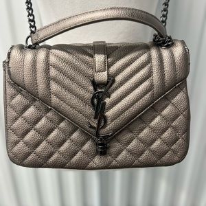 YSL grey silver crossbody